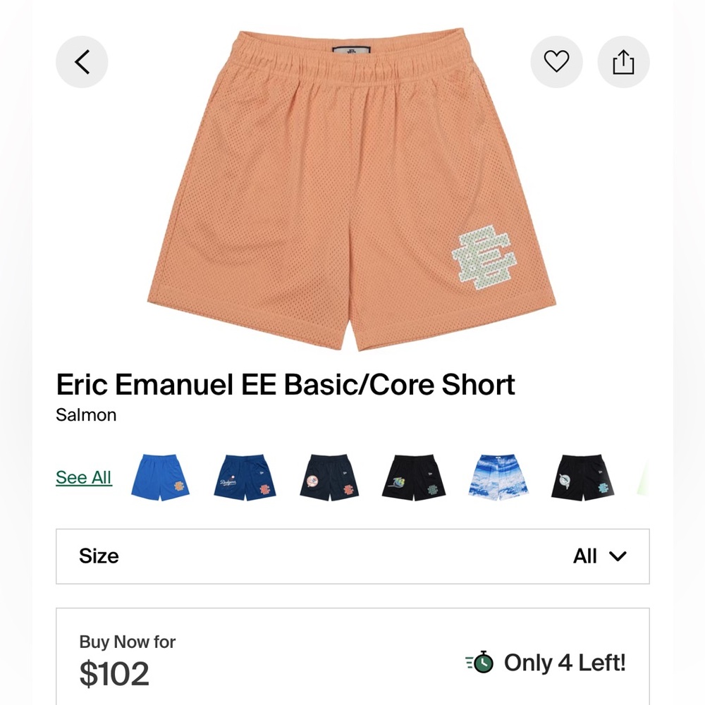 Eric Emanuel Salmon EE Basic/Core Shorts - image 3
